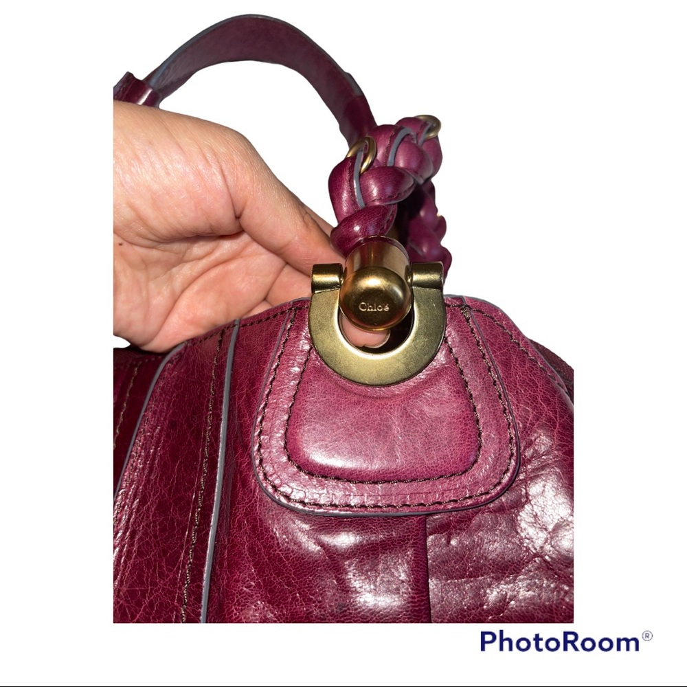 Chloé leather shoulder bag. Purple leather - Picture 5 of 17